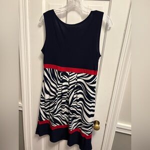 Stylish Zebra Print Kids Dress with Red Accents